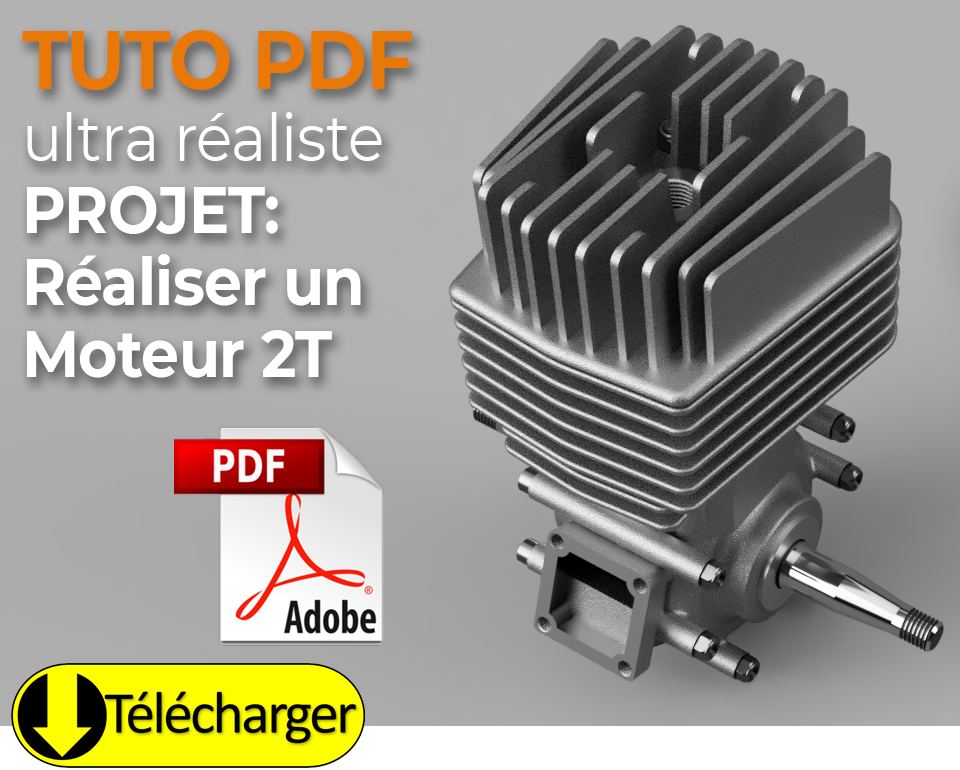 projet complet PDF modélisation moteur 2 temps avec Fusion 360, composé de 3 tomes de Plus de 600 pages de contenu détaillé