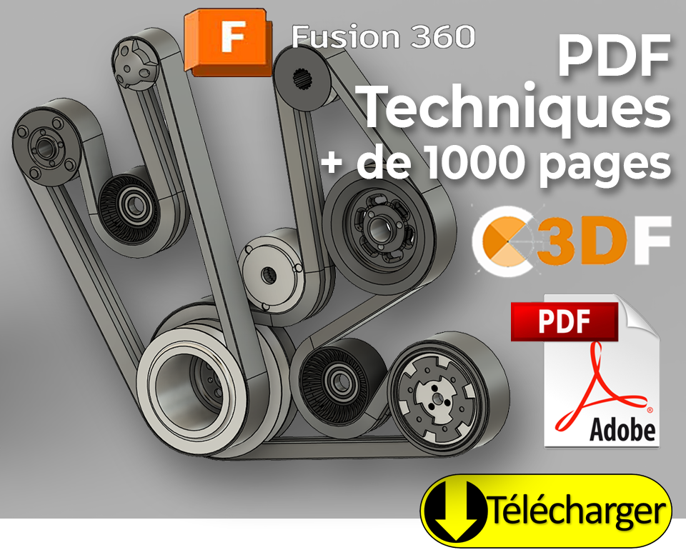 trois tomes PDF sur les transmissions mécaniques. Chaque tome propose des exercices pratiques : esquisses 2D, modélisation 3D des pièces, et assemblage. Plus de 600 pages d'apprentissage. Disponible individuellement ou en pack avantageux.